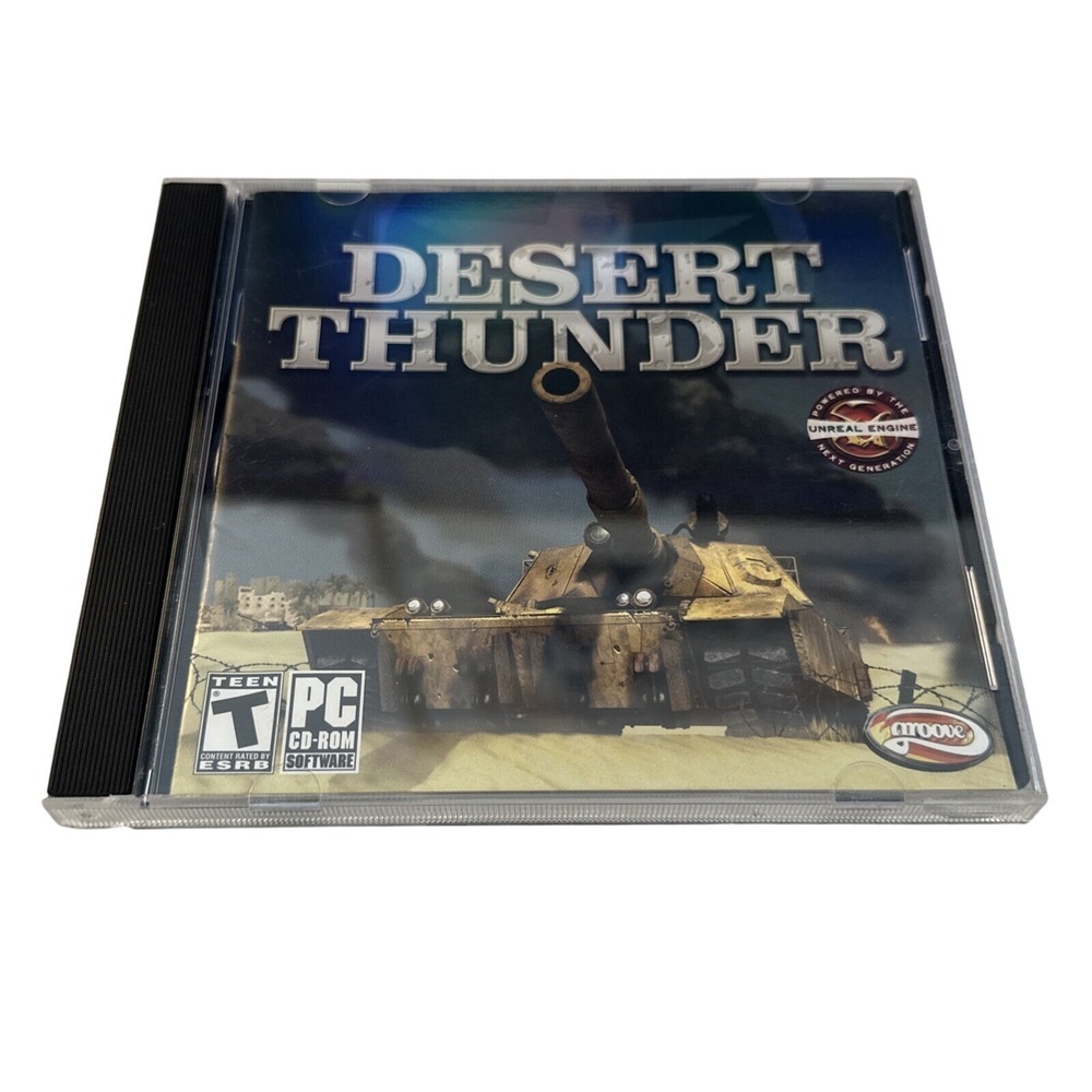 Desert Thunder PC CD-ROM 2003 Groove Games Tank Combat Action Windows XP 98 ME